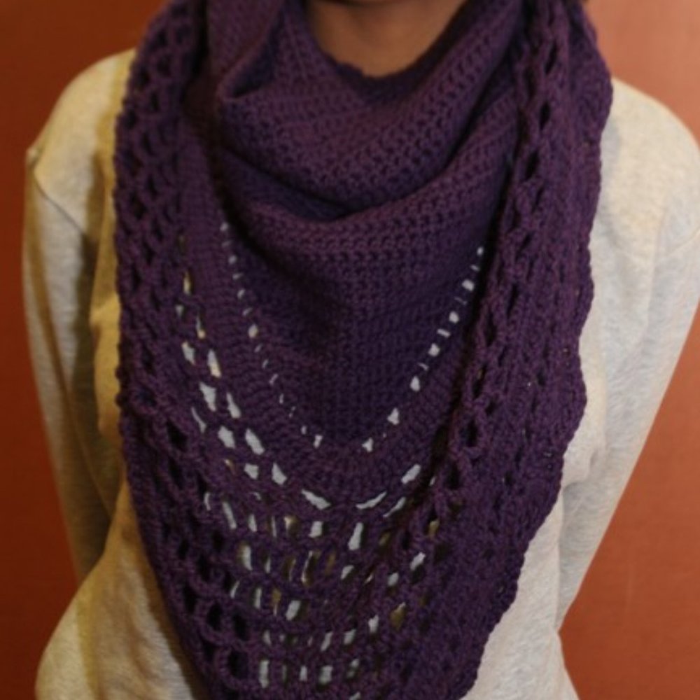 Handcrafted Aestlight-Style Shawl Scarf Wrap in Purple Paradise NEW - Picture 9 of 9